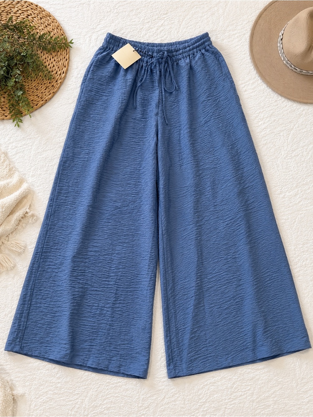 Happily grey blue linen pants x